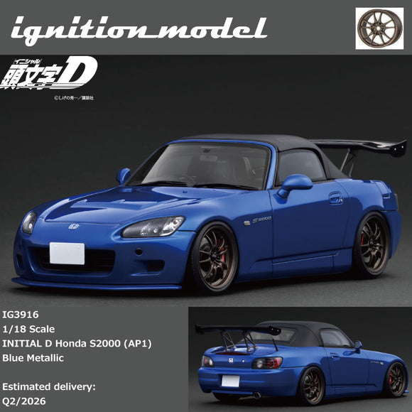 (Pre-Order) 1:18 Honda S2000 (AP1) -- Blue Metallic -- Ignition Model IG3916