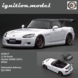 (Pre-Order) 1:18 Honda S2000 (AP1) -- White -- Ignition Model IG3917
