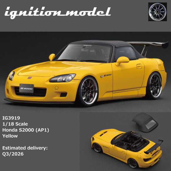 (Pre-Order) 1:18 Honda S2000 (AP1) -- Yellow -- Ignition Model IG3919