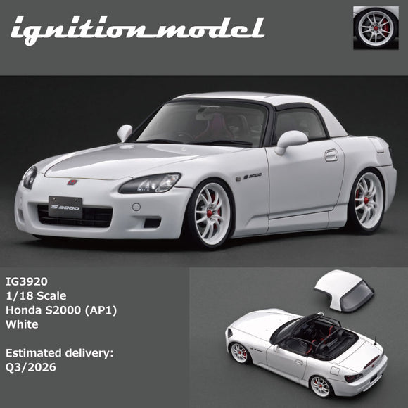 (Pre-Order) 1:18 Honda S2000 (AP1) -- White -- Ignition Model IG3920