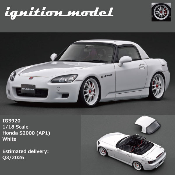 Pre-Order) 1:18 Honda S2000 (AP1) -- White -- Ignition Model IG3920