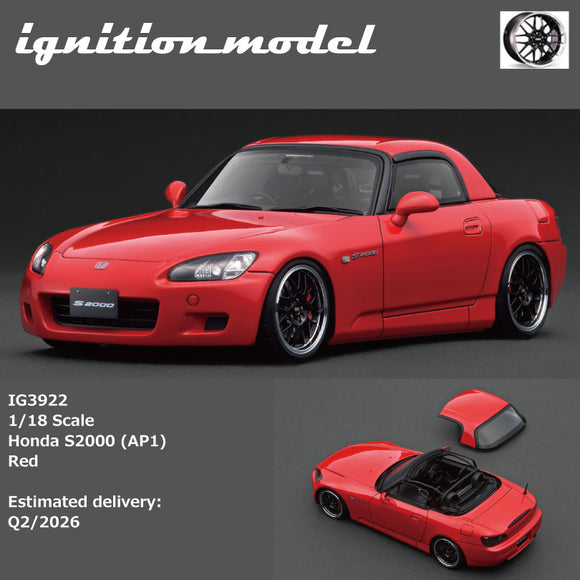 (Pre-Order) 1:18 Honda S2000 (AP1) -- Red -- Ignition Model IG3922