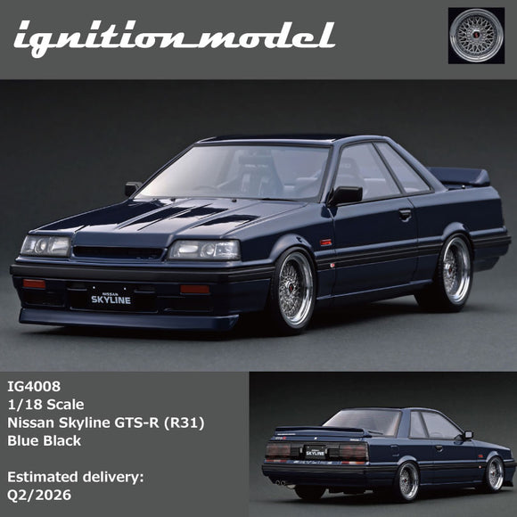 (Pre-Order) 1:18 Nissan Skyline GTS-R (R31) -- Blue Black -- Ignition Model IG4008