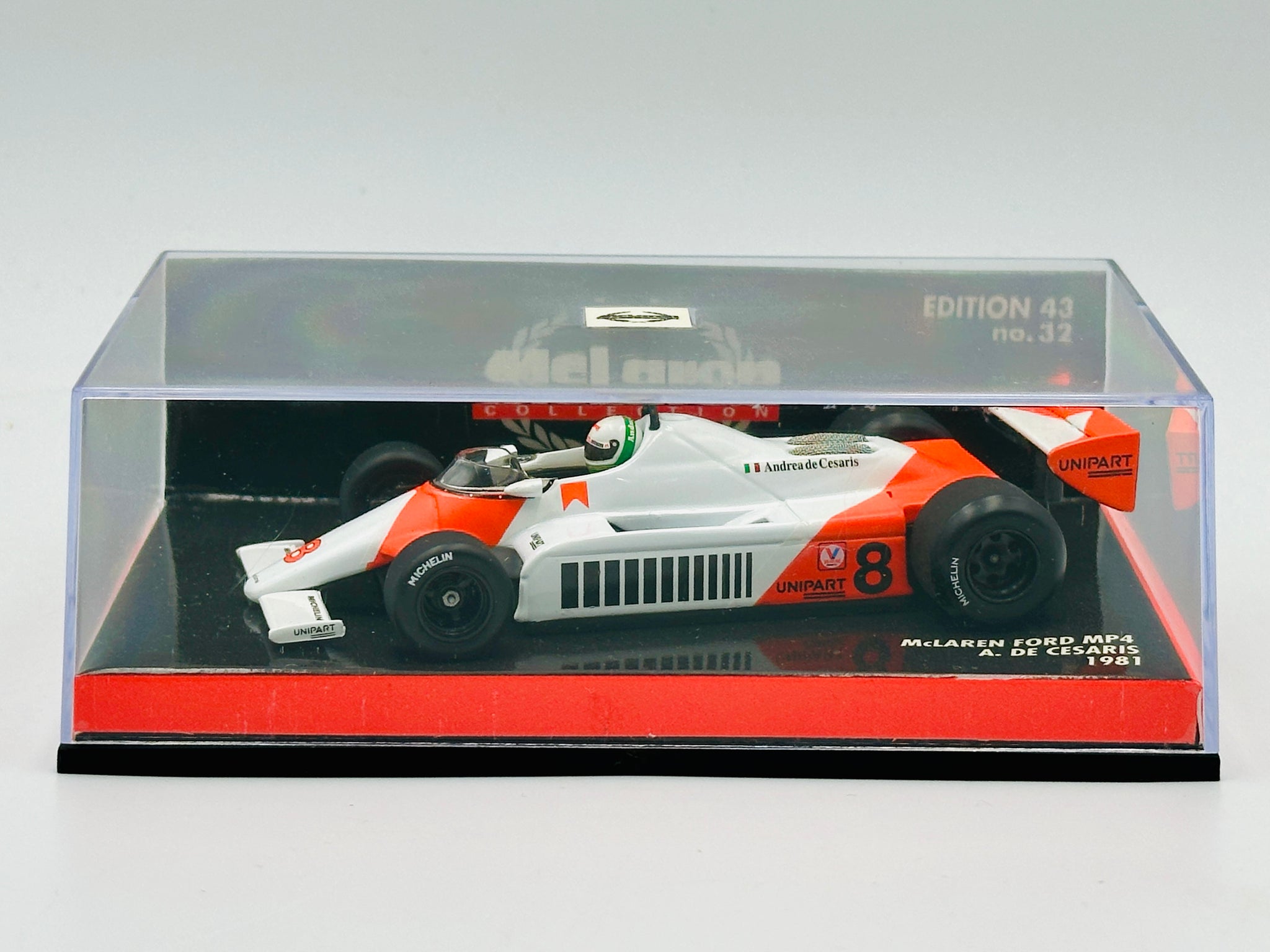1:43 1981 Andrea de Cesaris -- #8 McLaren Ford MP4 -- Minichamps F1