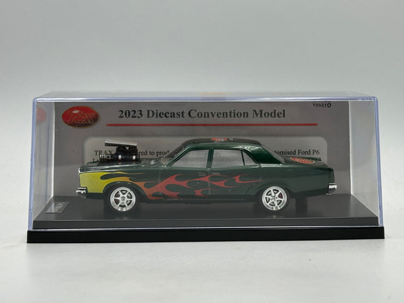 1:43 Ford P6 LTD -- Metallic Green w/Flames -- 2023 Expo -- Trax TSS27D