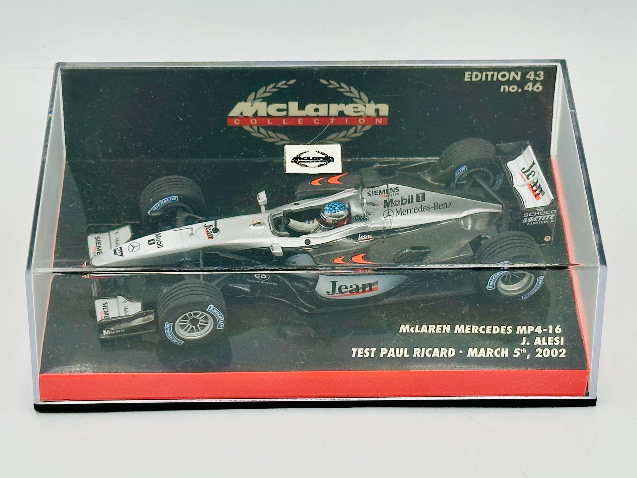 1:43 2002 Jean Alesi -- McLaren Mercedes MP4-16 -- Minichamps F1