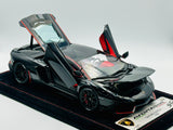 1:18 Lamborghini Aventador SV -- Black w/Red Accents & Interior -- HSG Custom Wo