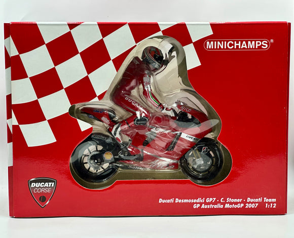 1:12 2007 Casey Stoner --  #27 Ducati GP7 -- Australia MotoGP -- Minichamps