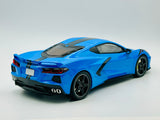 1:18 Chevrolet Corvette C8 -- Rapid Blue w/Black Stripes & Accents -- GT Spirit