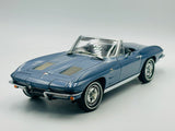 1:18 1963 Chevrolet Corvette Convertible -- Silver Blue -- AUTOart 71192