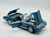 1:18 1963 Chevrolet Corvette Convertible -- Silver Blue -- AUTOart 71192