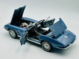1:18 1963 Chevrolet Corvette Convertible -- Silver Blue -- AUTOart 71192