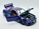 1:18 Nissan Skyline GT-R (R34) Nismo -- Midnight Purple -- Motorhelix M83403