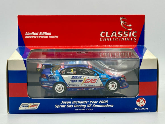 1:43 2008 Jason Richards -- #3 Holden VE Commodore -- Classic Carlectables