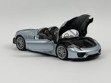 1:18 Porsche 918 Spyder Weissach Package -- Liquid Metal Chrome Blue -- AUTOart 77923