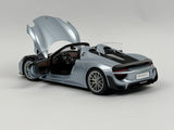 1:18 Porsche 918 Spyder Weissach Package -- Liquid Metal Chrome Blue -- AUTOart 77923