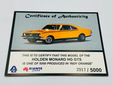 1:18 Holden HG Monaro GTS -- Indy Orange -- Biante/AUTOart 73401