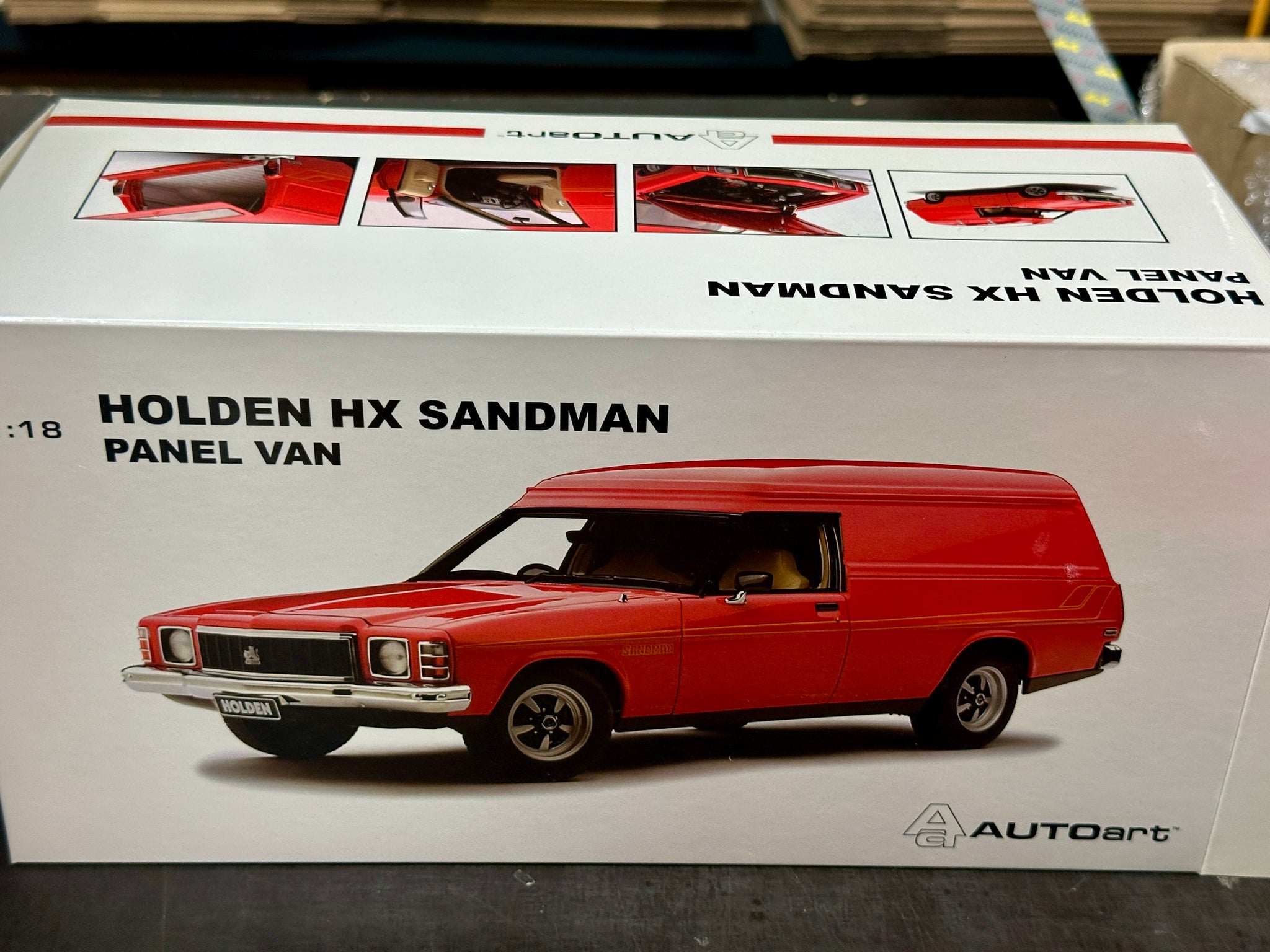1:18 Holden HX Sandman Panel Van -- Mandarin Red -- Biante/AUTOart
