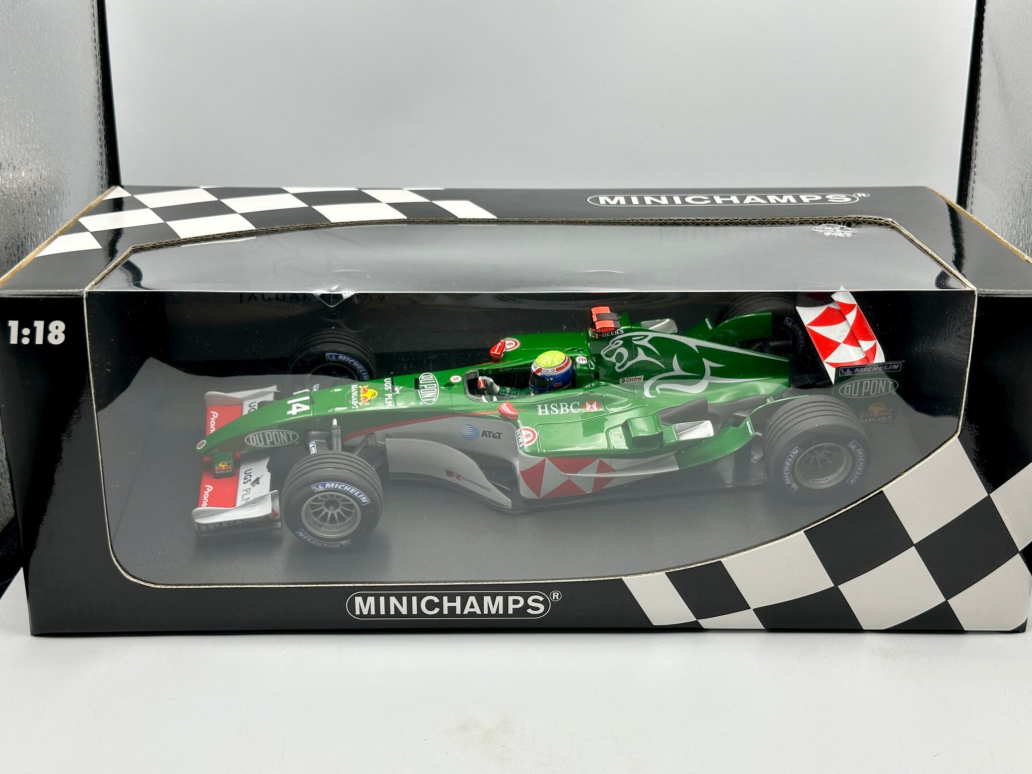 1:18 2004 Mark Webber -- #14 Jaguar Racing R5 -- Minichamps