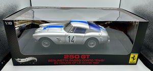 1:18 1961 24Hrs Le Mans -- #14 Silver Ferrari 250 GT Berlinetta -- Hot Wheels El