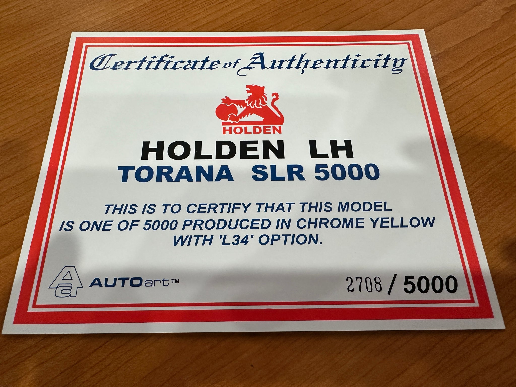 1:18 Holden LH Torana SLR 5000 L34 -- Chrome Yellow -- Biante