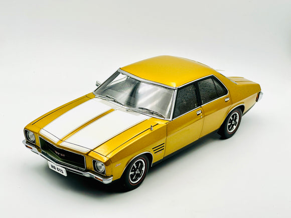 1:18 Holden HQ Monaro GTS Sedan -- Sunburst Metallic w/White Stripes -- Classic