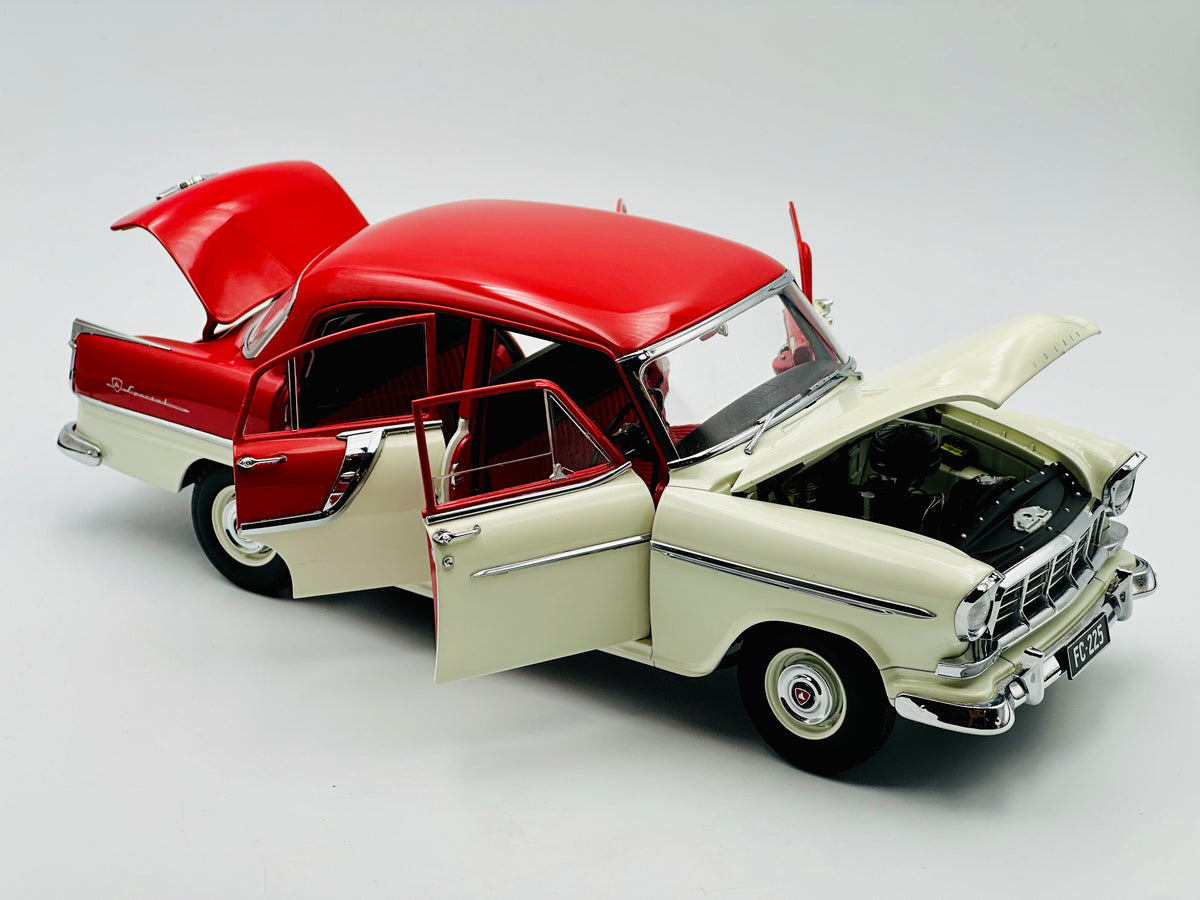 1:18 Holden FC Special -- Flame Red over India Ivory -- Classic Carlec