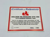 1:18 1974 Bathurst -- #8 Dickson/Crea -- Holden Monaro HQ GTS 350 -- Biante/AUTOart