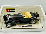 1:18 1936 Mercedes Benz 500K Roadster -- Black -- Bburago 3020