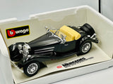 1:18 1936 Mercedes Benz 500K Roadster -- Black -- Bburago 3020
