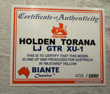1:18 Holden Torana LJ GTR XU-1 -- Mustard Yellow -- Biante