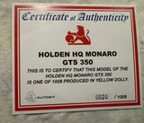 1:18 Holden HQ Monaro GTS 350 -- Yellow Dolly -- Biante/AUTOart