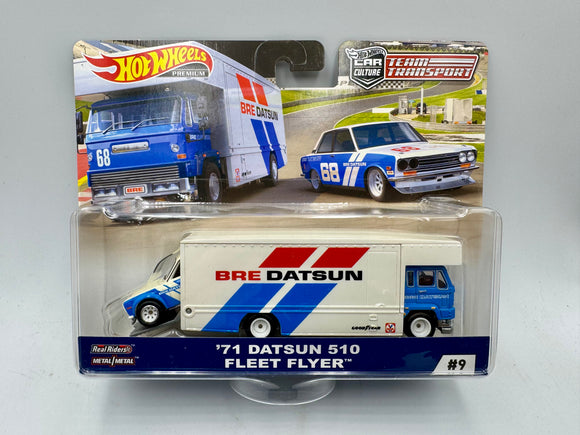 Hot Wheels -- Team Transport -- BRE 1971 Datsun 510 & Fleet Flyer FYT12