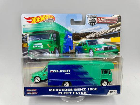 Hot Wheels -- Team Transport -- FALKEN Mercedes-Benz 190E & Fleet Flyer FYT08
