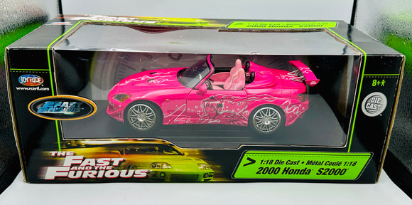 1:18 Suki's 2001 Honda S2000 Pink -- Fast & Furious -- Joy Ride