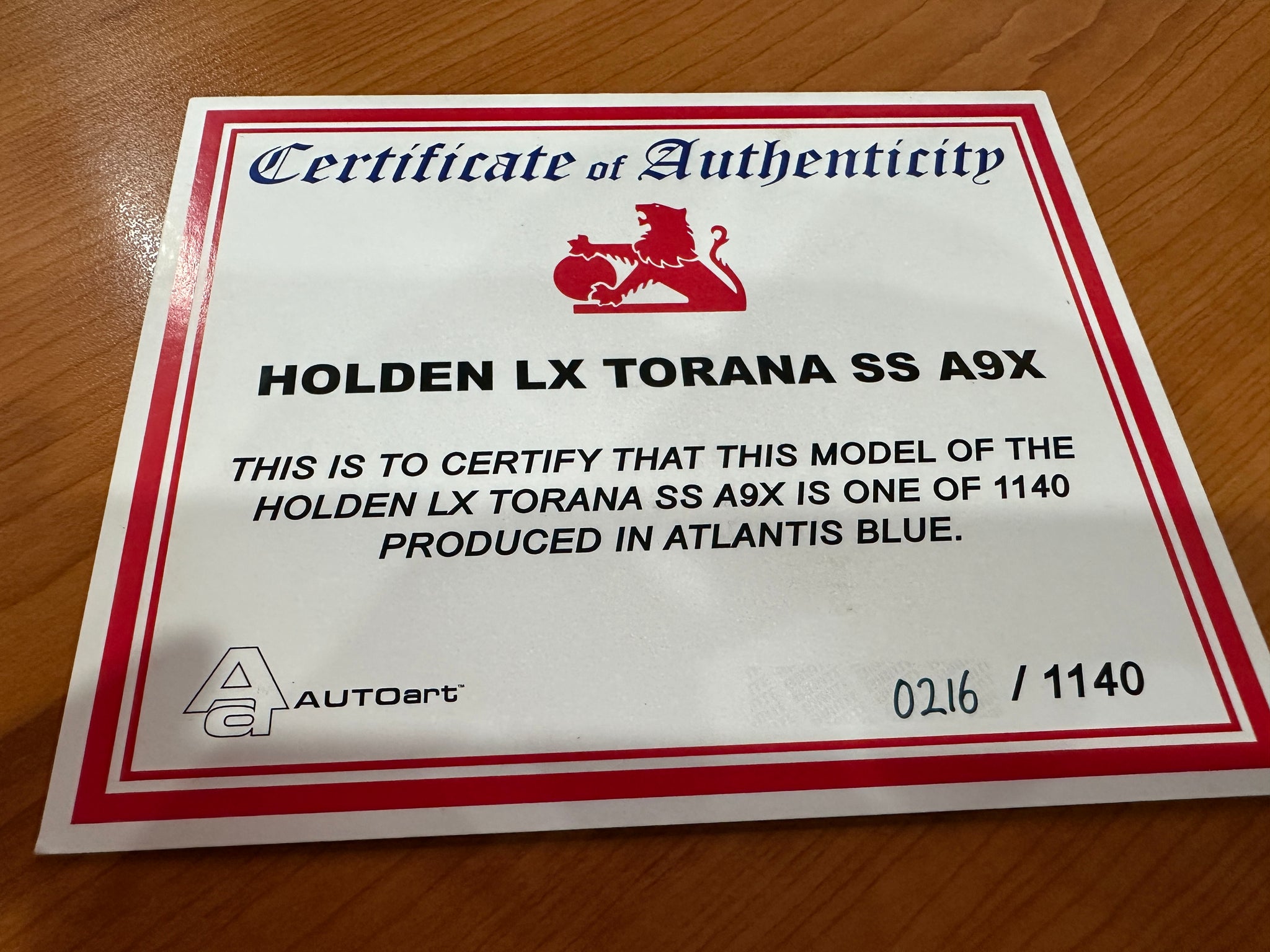 1:18 Holden LX Torana SS A9X -- Atlantis Blue -- Biante