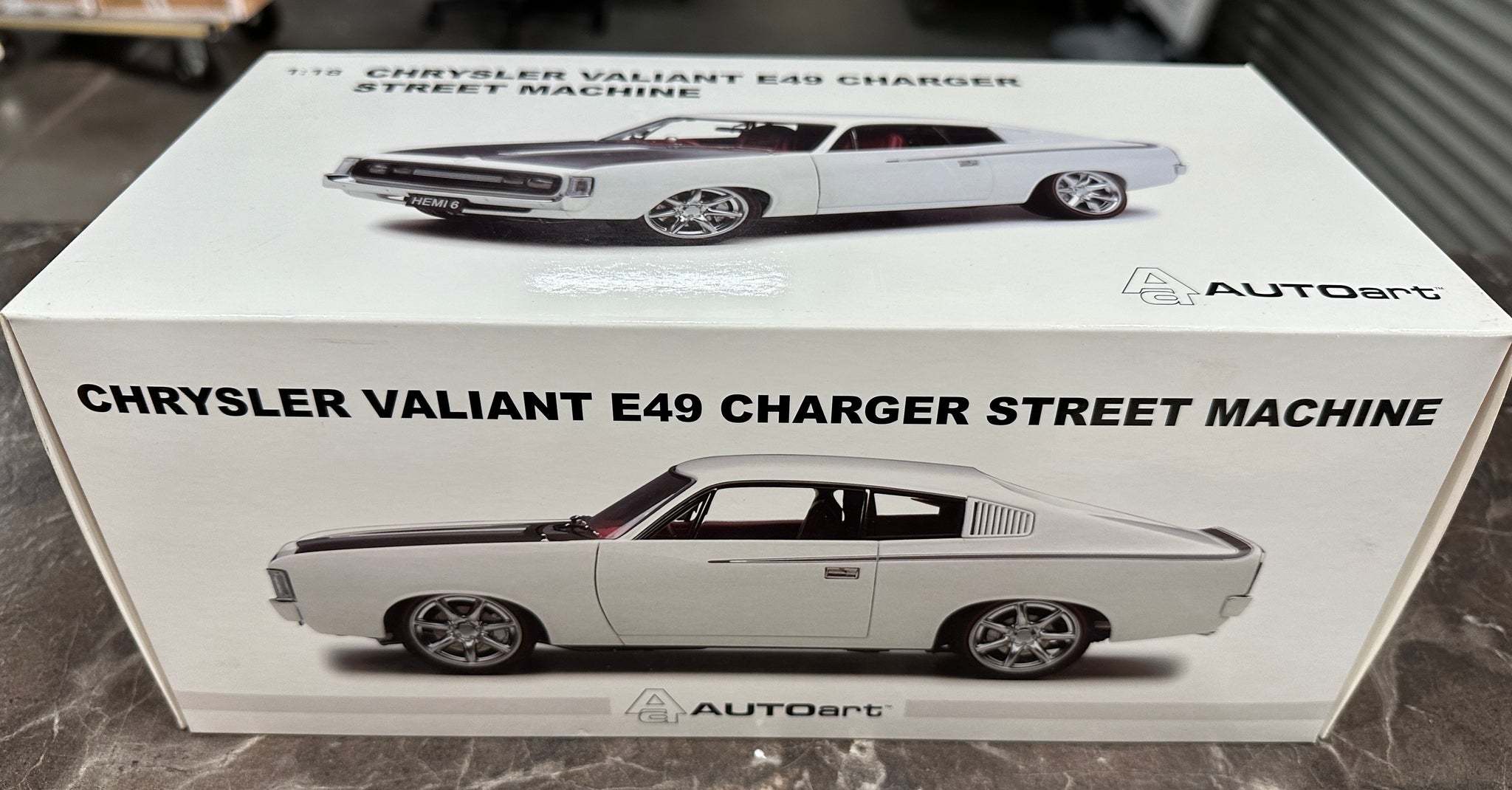 1:18 Chrysler Valiant E49 Charger Street Machine -- White -- Biante/AU