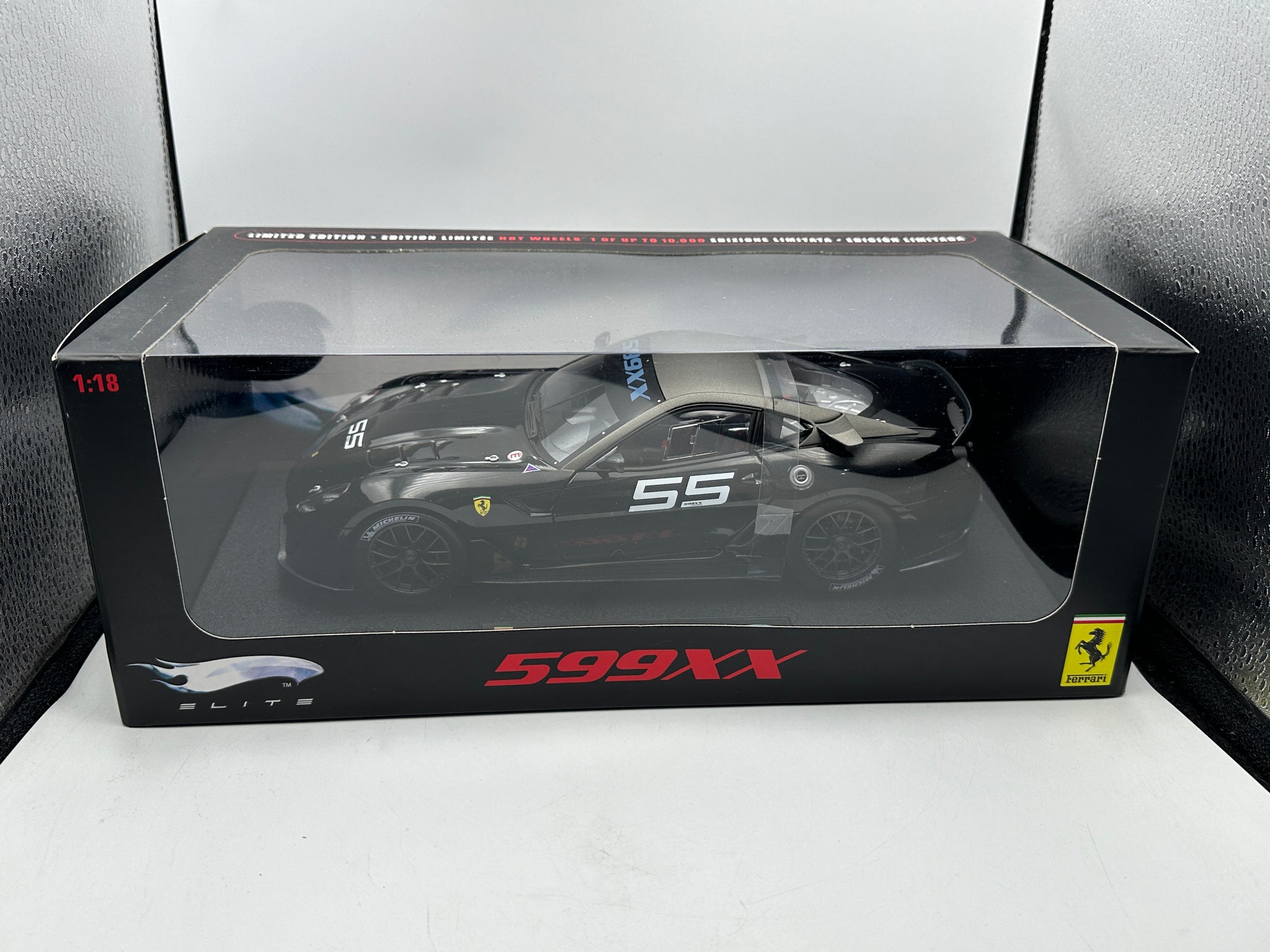 1:18 Ferrari 599XX -- #55 Black Metallic -- Hot Wheels Elite T6252
