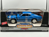 1:18 1970 Ford Mustang Boss 302 -- Blue -- American Muscle