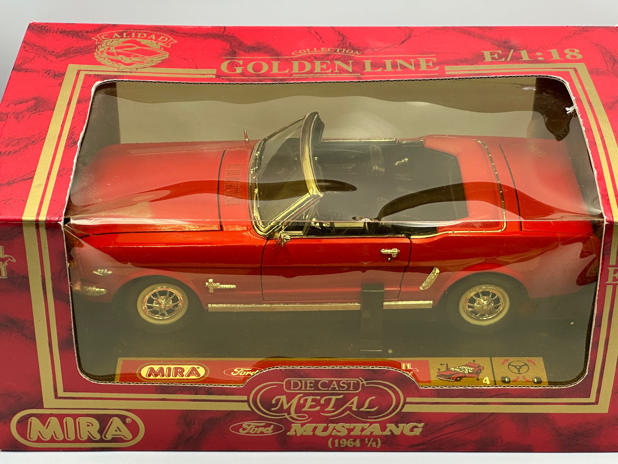 1:18 1964 1/2 Ford Mustang Convertible -- Red -- Mira