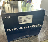 1:18 Porsche 918 Spyder Weissach Package -- Liquid Metal Chrome Blue -- AUTOart 77923