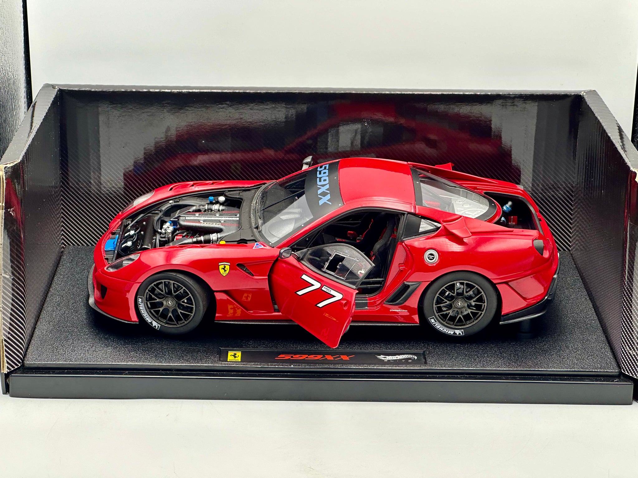 1:18 Ferrari 599XX -- #77 Red -- Hot Wheels Elite V7438 1:18 Ferrari 599XX -- #77 Red -- Hot Wheels Elite V7438