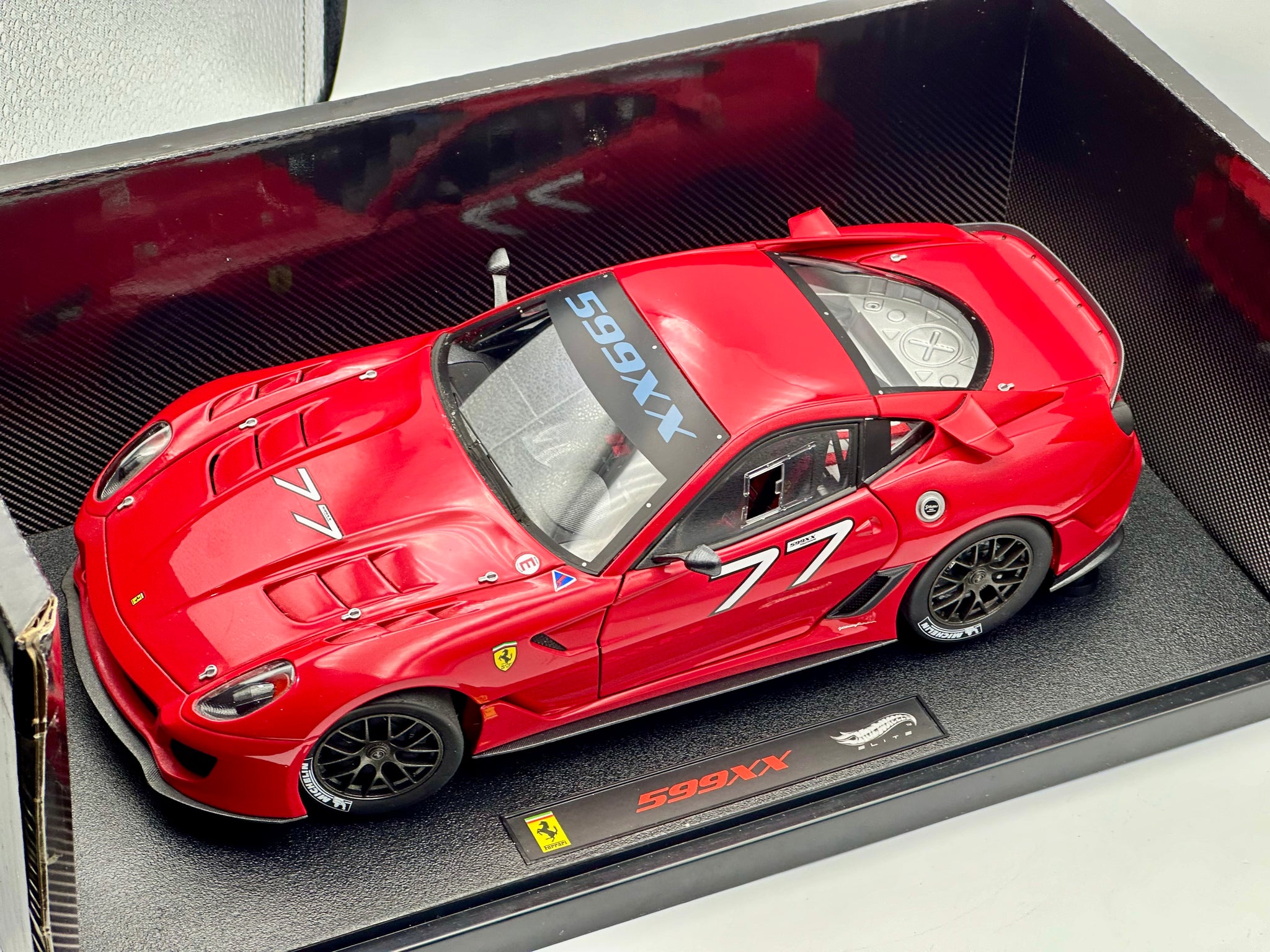 1:18 Ferrari 599XX -- #77 Red -- Hot Wheels Elite V7438 1:18 Ferrari 599XX -- #77 Red -- Hot Wheels Elite V7438