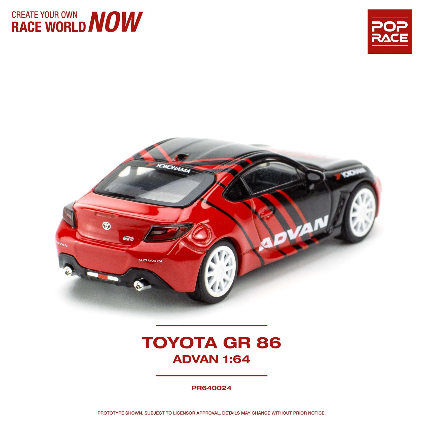 1:64 Toyota GR 86 -- ADVAN Red/Black -- Pop Race