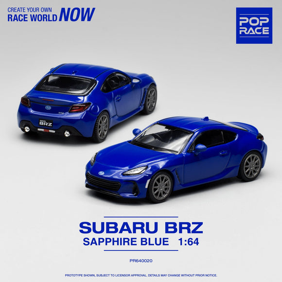 1:64 Subaru BRZ 2022 -- Sapphire Blue -- Pop Race