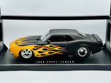 1:18 1968 Chevrolet Camaro -- Matte Black w/ Yellow Flames -- JADA SH