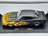 1:18 1968 Chevrolet Camaro -- Matte Black w/ Yellow Flames -- JADA SH