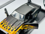 1:18 1968 Chevrolet Camaro -- Matte Black w/ Yellow Flames -- JADA SH