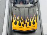 1:18 1968 Chevrolet Camaro -- Matte Black w/ Yellow Flames -- JADA SH