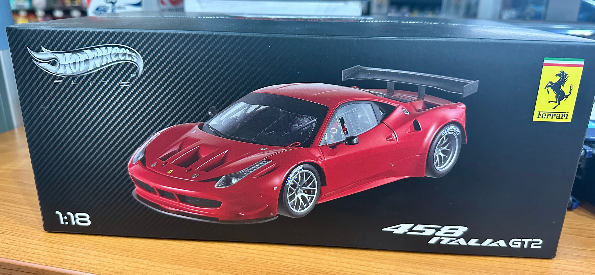 1:18 Ferrari 458 Italia GT2 -- Red -- Hot Wheels Elite X2860